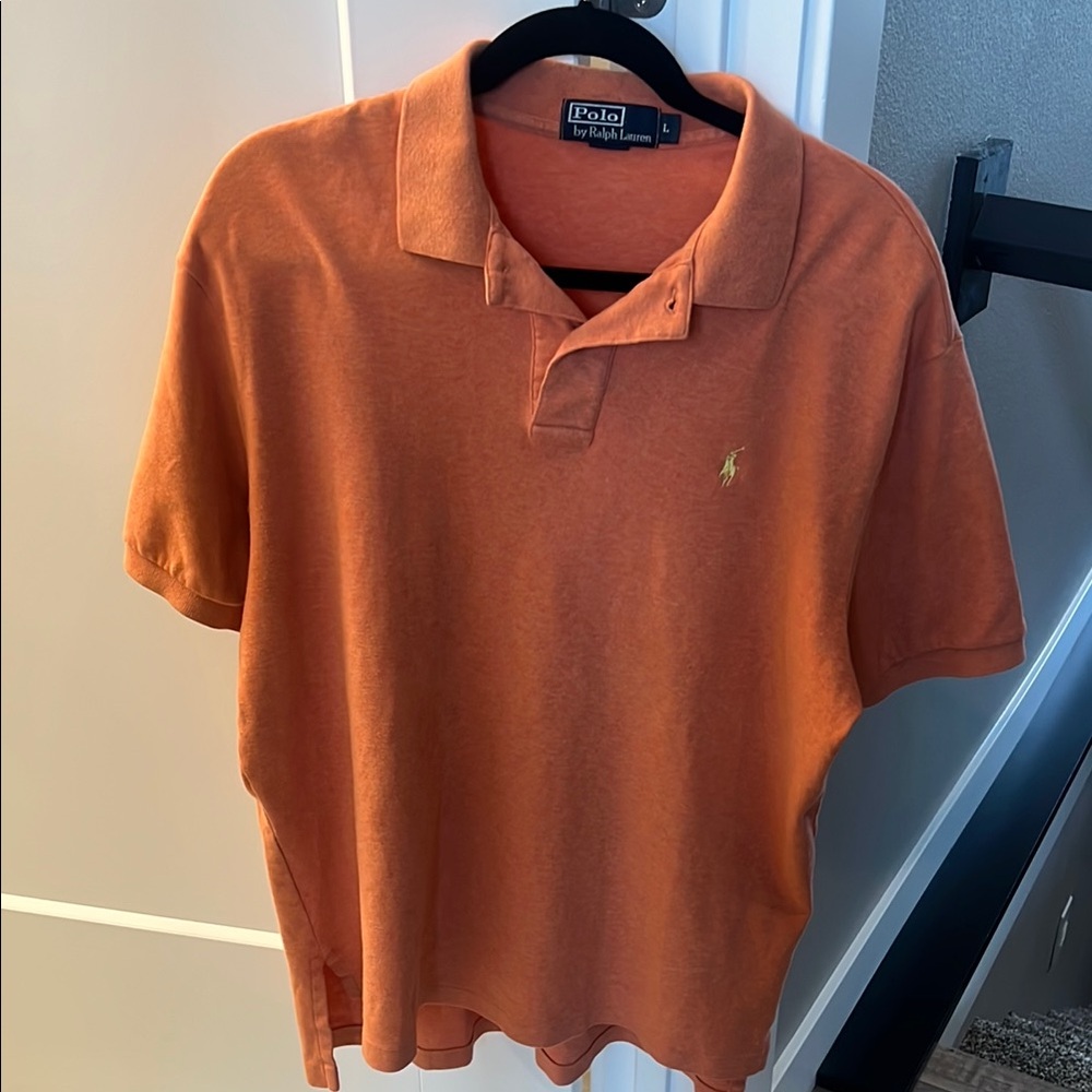 Polo by Ralph Lauren Men's Orange Polo Shirt